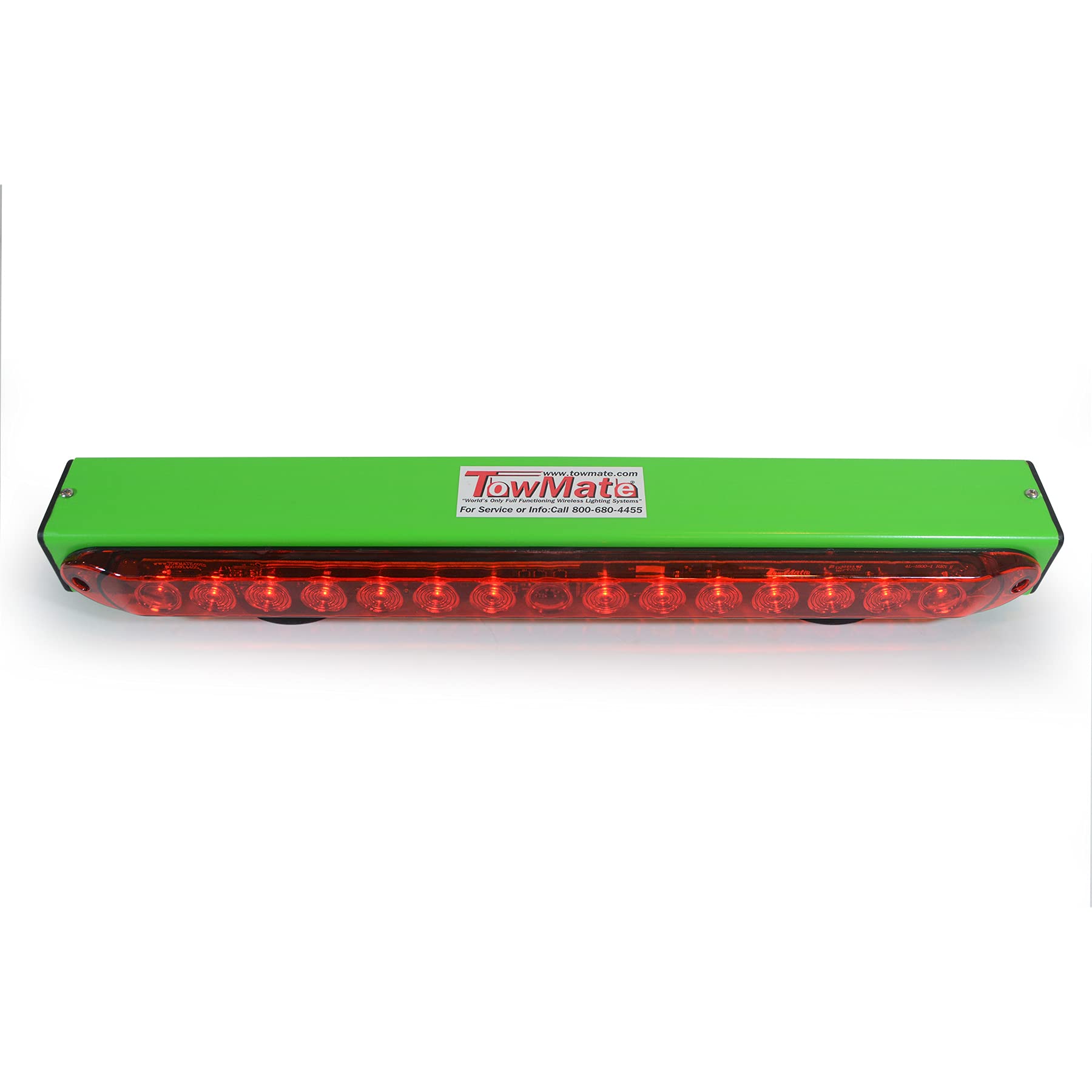 TowMate 22" Wireless LED Tow Light Bar - Lime Green, Magnetic, Battery-Powered, 10+ Hours Charge, Hardwire Transmitter, TM22G-4R