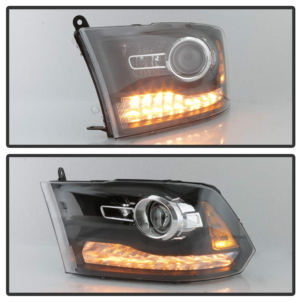 ACANII Headlight for 2013-2015 Dodge Ram 1500/2500/3500 - Black Trim, Driver Side