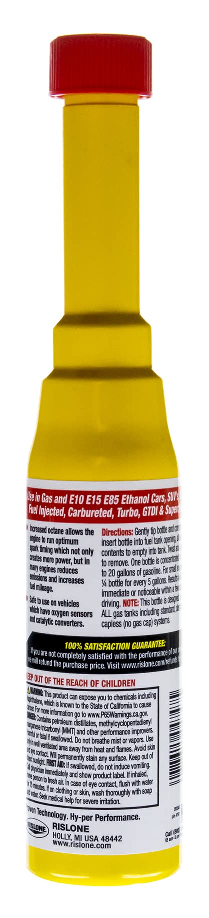 Bar's Leaks Rislone Octane Booster - Super Concentrated, 12 Pack, 6 fl. oz, Yellow, Model 4747-12PK