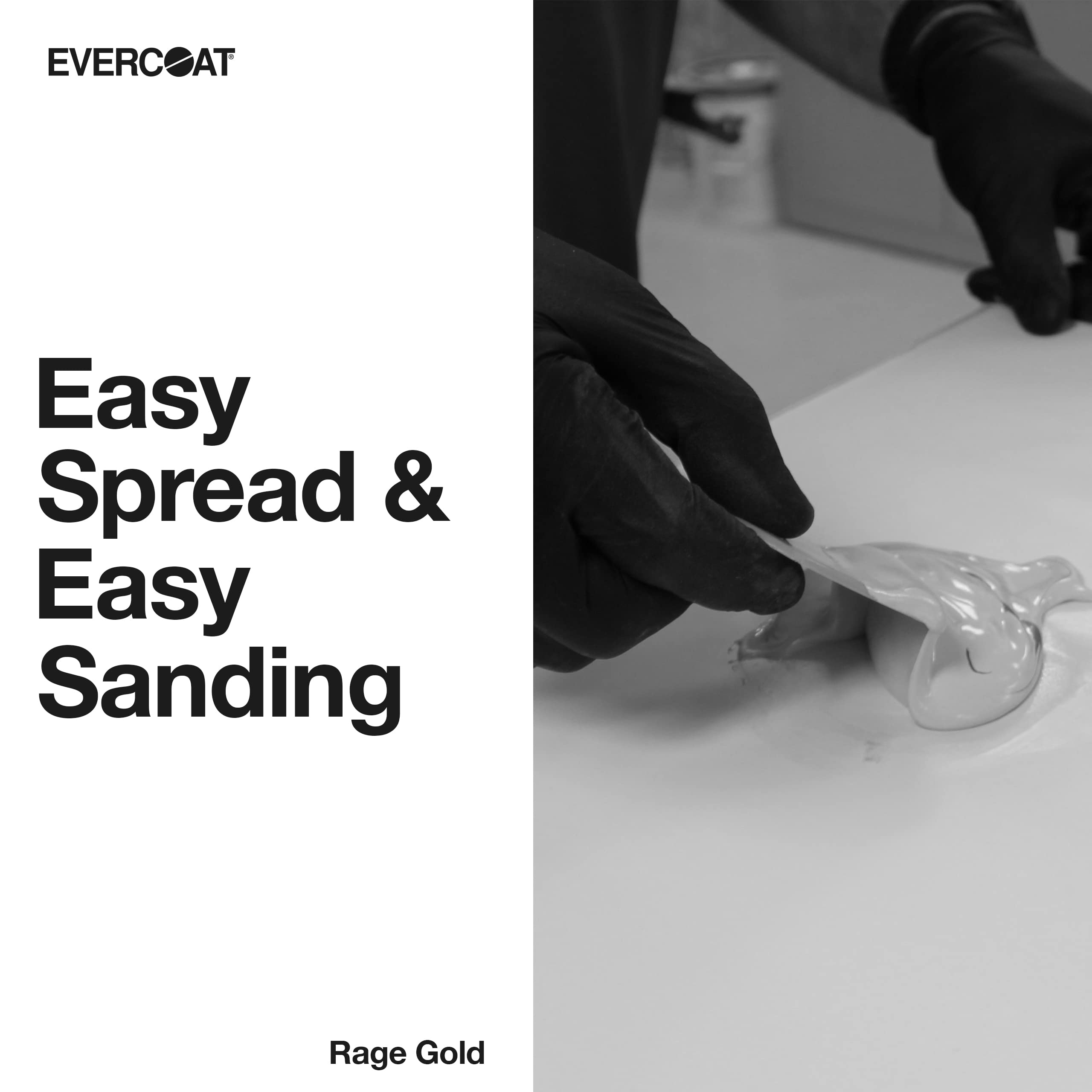 Evercoat Rage Gold Body Filler For Fiberglass, Aluminum & More - Stain-Resistant Filler - 128 Fl Oz