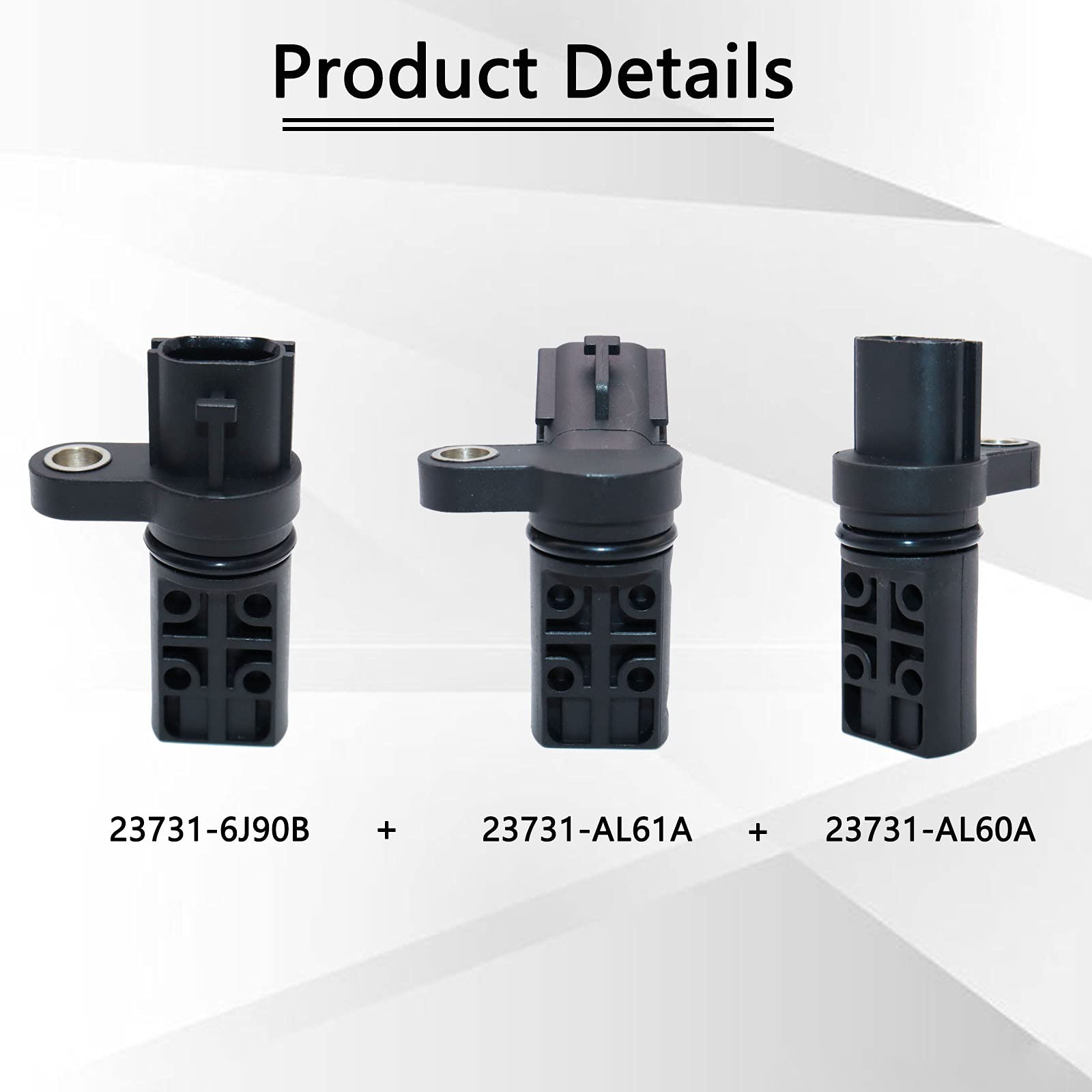 KEJSTED 3PCS Camshaft Crankshaft Position CPS Sensor Kit 23731-AL60A 23731-AL61A 23731-6J90B Compatible with Nissan Altima 350Z