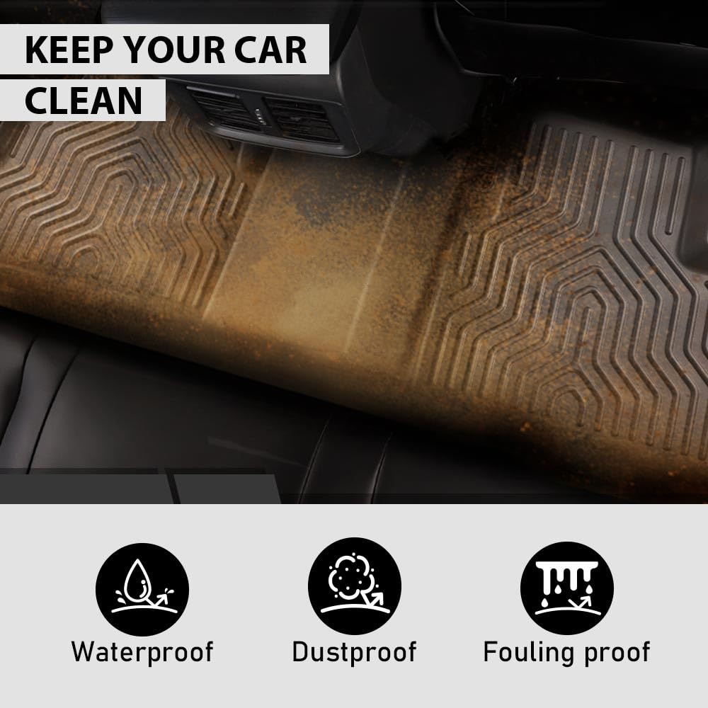 G-PLUS Floor Mats Compatible with 2021-2024 Nissan Rogue (No Sport Models) TPE All Weather Full Cover Protection 3 Piece,Black