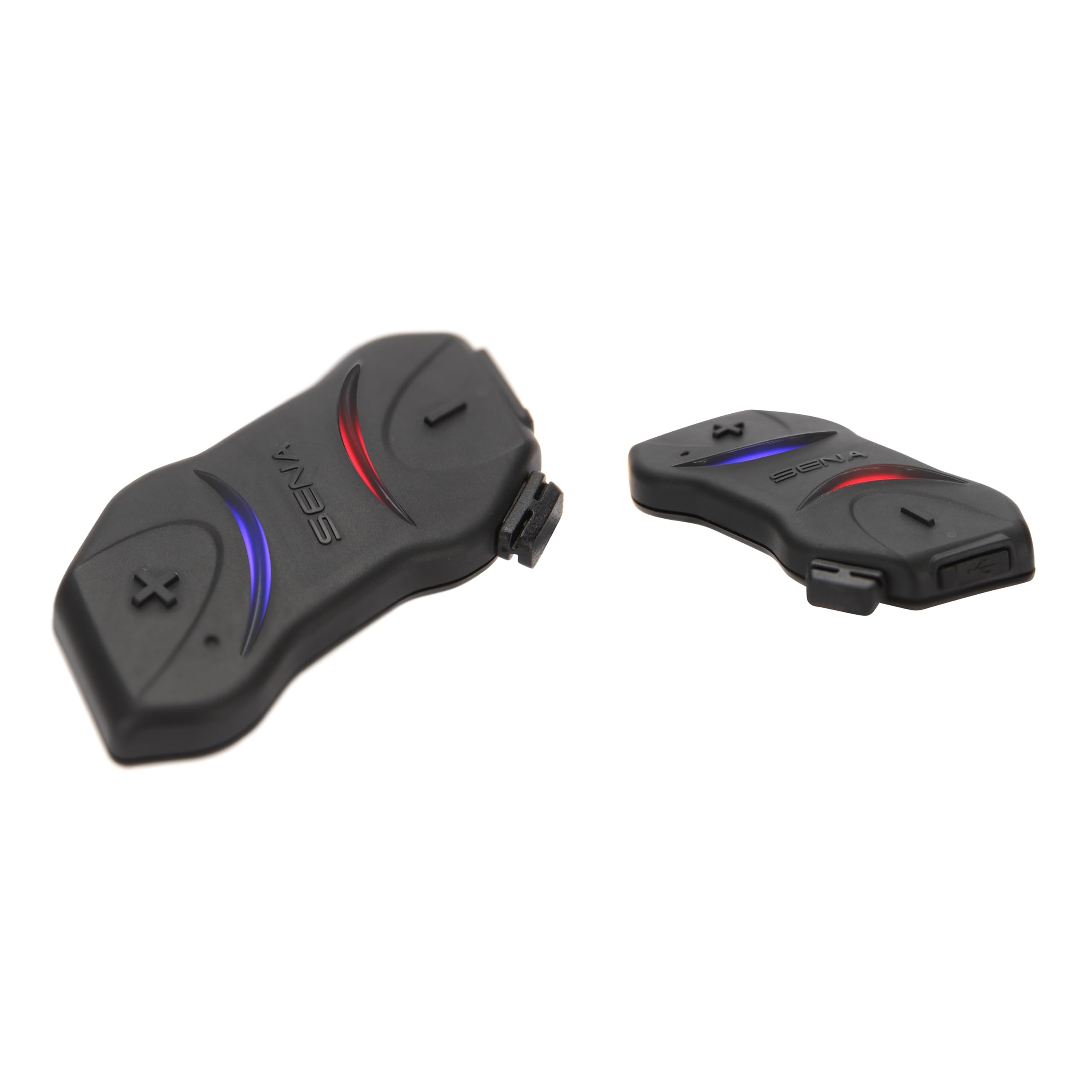 Sena Smh10R Low Profile Motorcycle Bluetooth Headset And Intercom Dual Pack - Smh10Rd-01,Black,Medium