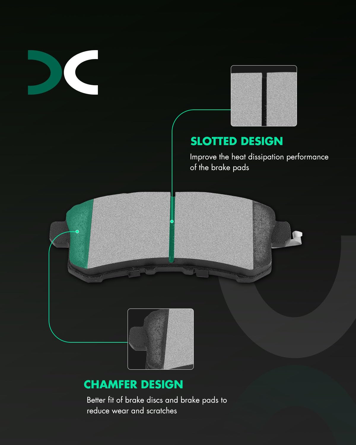 Scitoo Rear Disc Brake Pad Set 4Pcs W/Hardware Fit For Infiniti For Qx56 2011-2013,For Infiniti For Qx80 2014-2017,For Nissan Fo