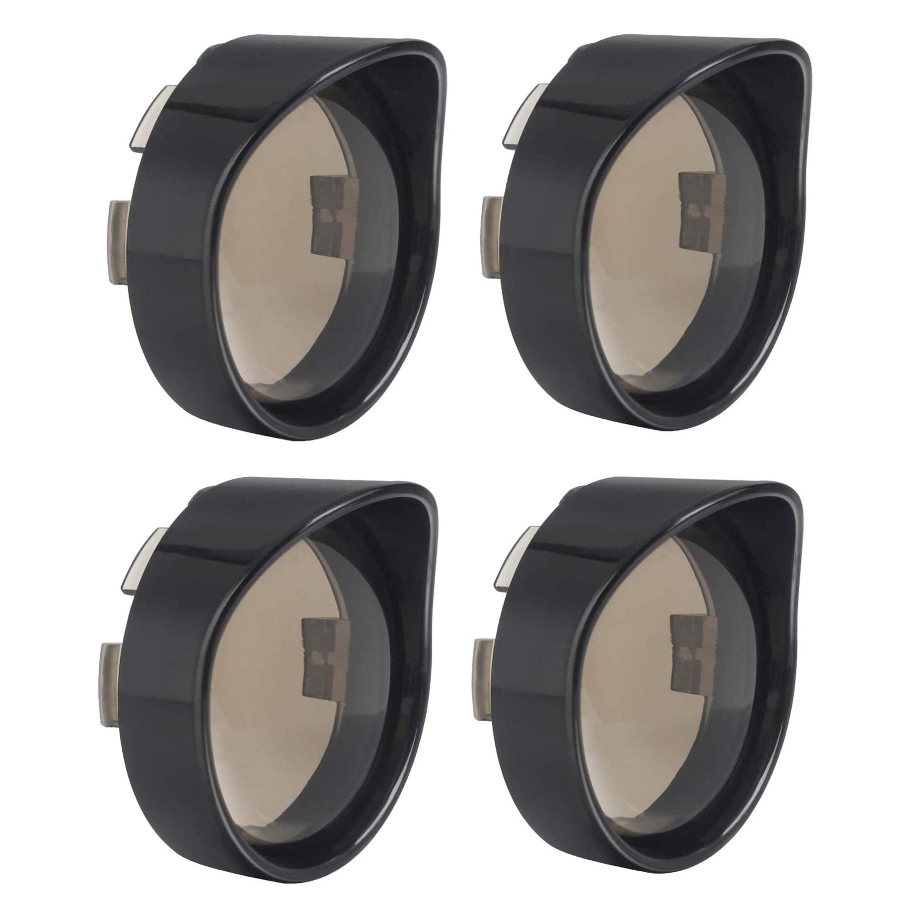 Nthreeauto 4Pcs Bullet Smoked Turn Signals Lens Cover With Black Visors Bezels Compatible With Harley Dyna Sportster Softail Str