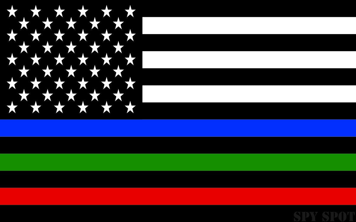 Spy Spot Set Of 4 American Flag Usa Weatherproof Uv Resistant 4'' X 2.5'' (Blue,Green,Red, 4'' X 2.5'')