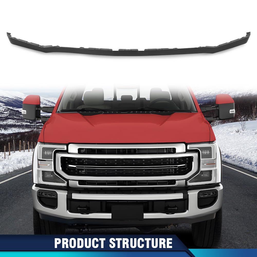 PIT66 Front Lower Deflector Valance Panel for 2020-2022 Ford Super Duty, Black, Polypropylene, Fits F250 F350 F450 F550 Tremor Package
