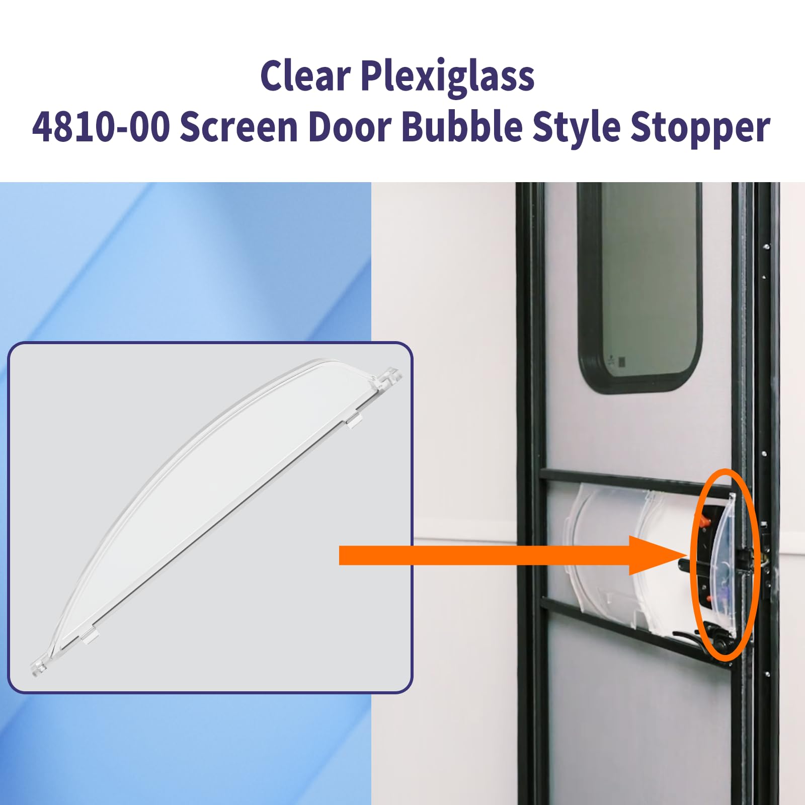 Vsttar Clear Plexiglass Screen Door Bubble Style Stopper Kit, Model 4810-00, Compatible with Dexter Right Hand Door