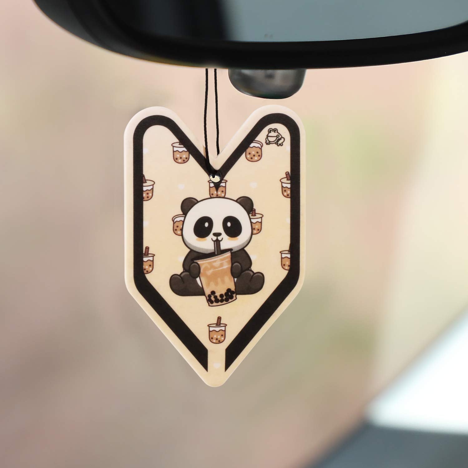 Treefrog Ylbp01 Paper Young Leaf Wakaba Hanging Air Freshener For Home Office Car In-Door, Black Mike Tea Scent