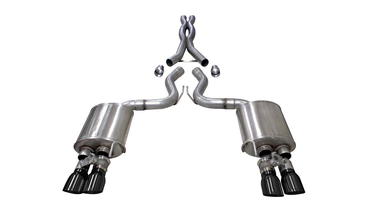 2018-2019 Ford Mustang Gt 3.0' Dual Rear Exit Valve Cat-Back Exhaust System With Twin 4.0' Tips (21001) Sport - Extreme Sound Levels