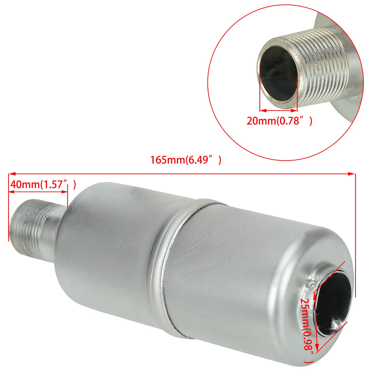 YOXUFA 420cc Exhaust Pipe Header Muffler for Predator 301cc, Metal, Model YO-HEP02-420, Ideal for Go Karts, Mini Bikes, and Racing Law