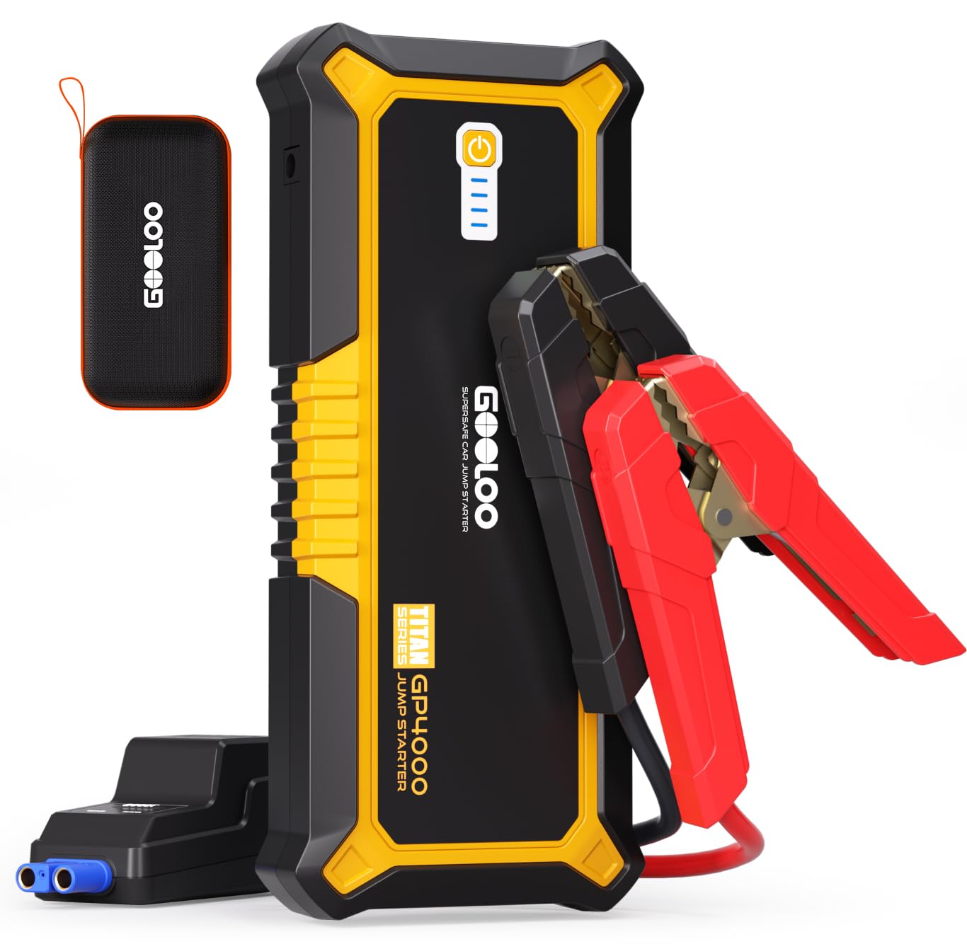 GOOLOO GP4000 Jump Starter 4000A Peak - SuperSafe 12V Lithium Battery Booster Pack, Portable Power Bank, Yellow