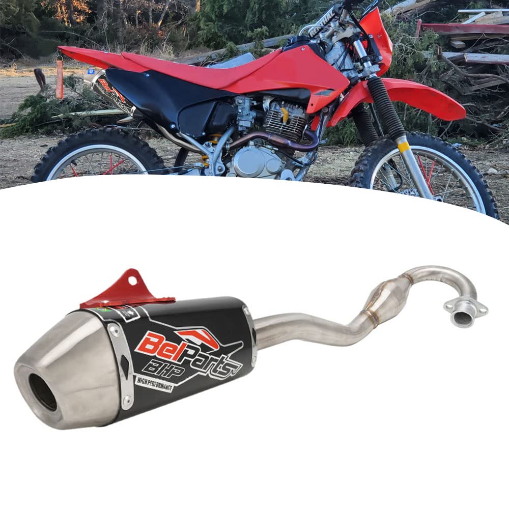 Jfg Racing Dirt Bike Exhaust,Slip On Exhaust Muffler Pipe Full Kit For Crf150F/Crf230F 2003-2017/Tao Tao Tbr7/Hawk 250 - Black