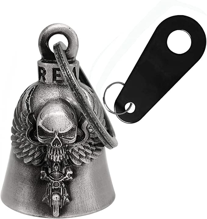 Motorcycle Bells for Biker Good Luck Riding Bells Guardian Biker Bells with Hanger Motorcycle Accessory or Keychain for Luck (Sk