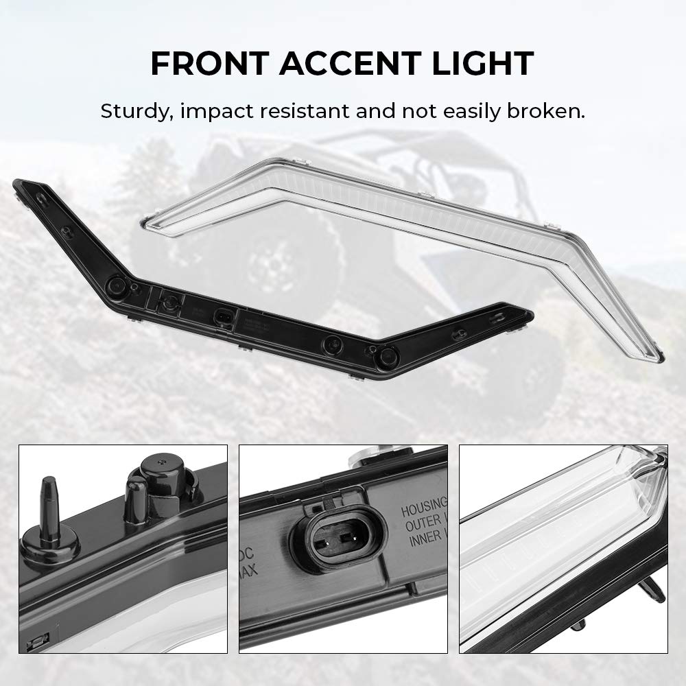 Kemimoto Pro Xp Light Compatible With 2020-2025 Rzr Pro Xp/Rzr Pro R/Rzr Turbo R, Rzr Pro Xp Front Accent Light Led Center Grill Light Front Light Easy Installation #2884346