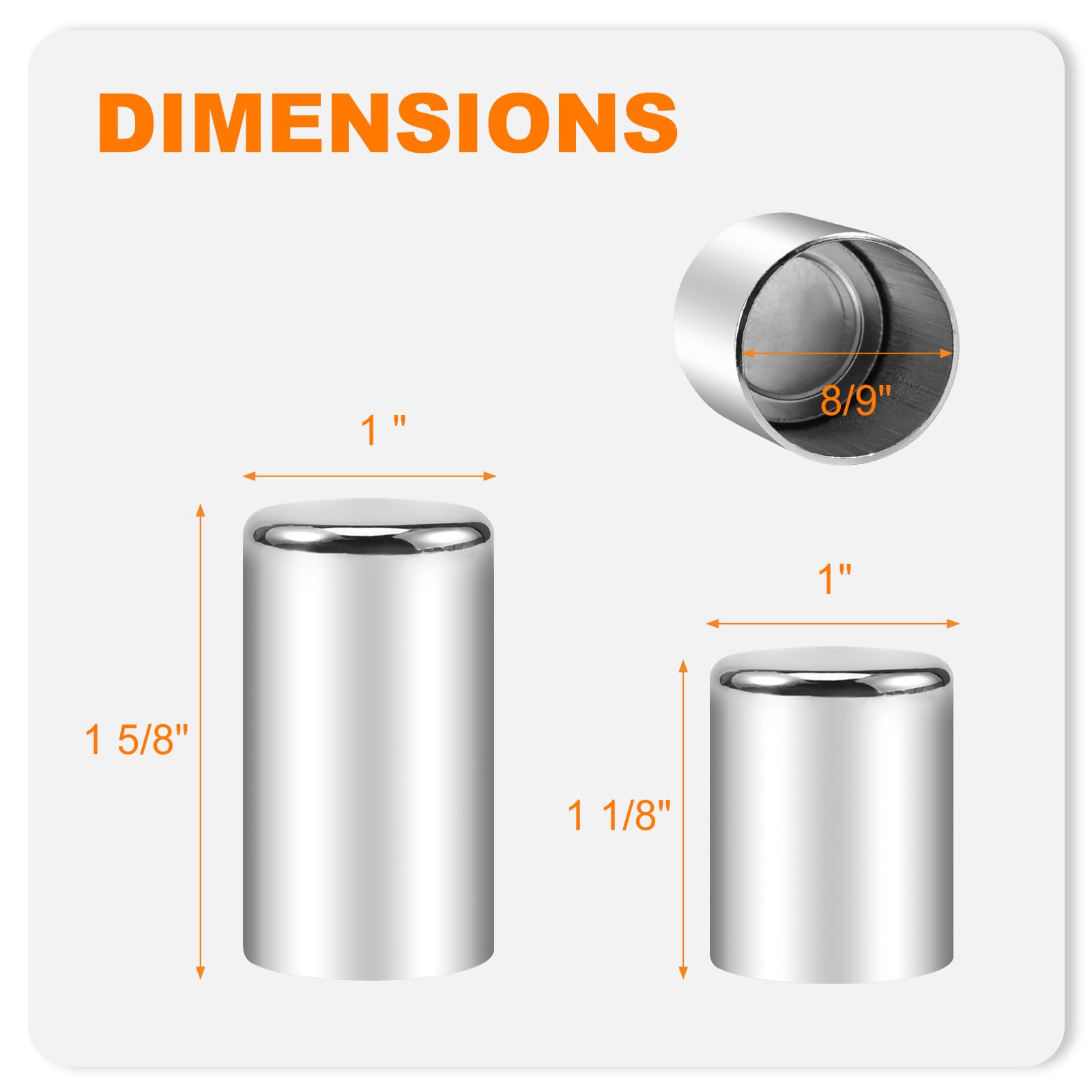 Eumti 4 PCS Detachable Docking Hardware 4 Point Covers Kit Magnet Cover Kit Chrome Compatible wiht Harley Touring Electra Glide,