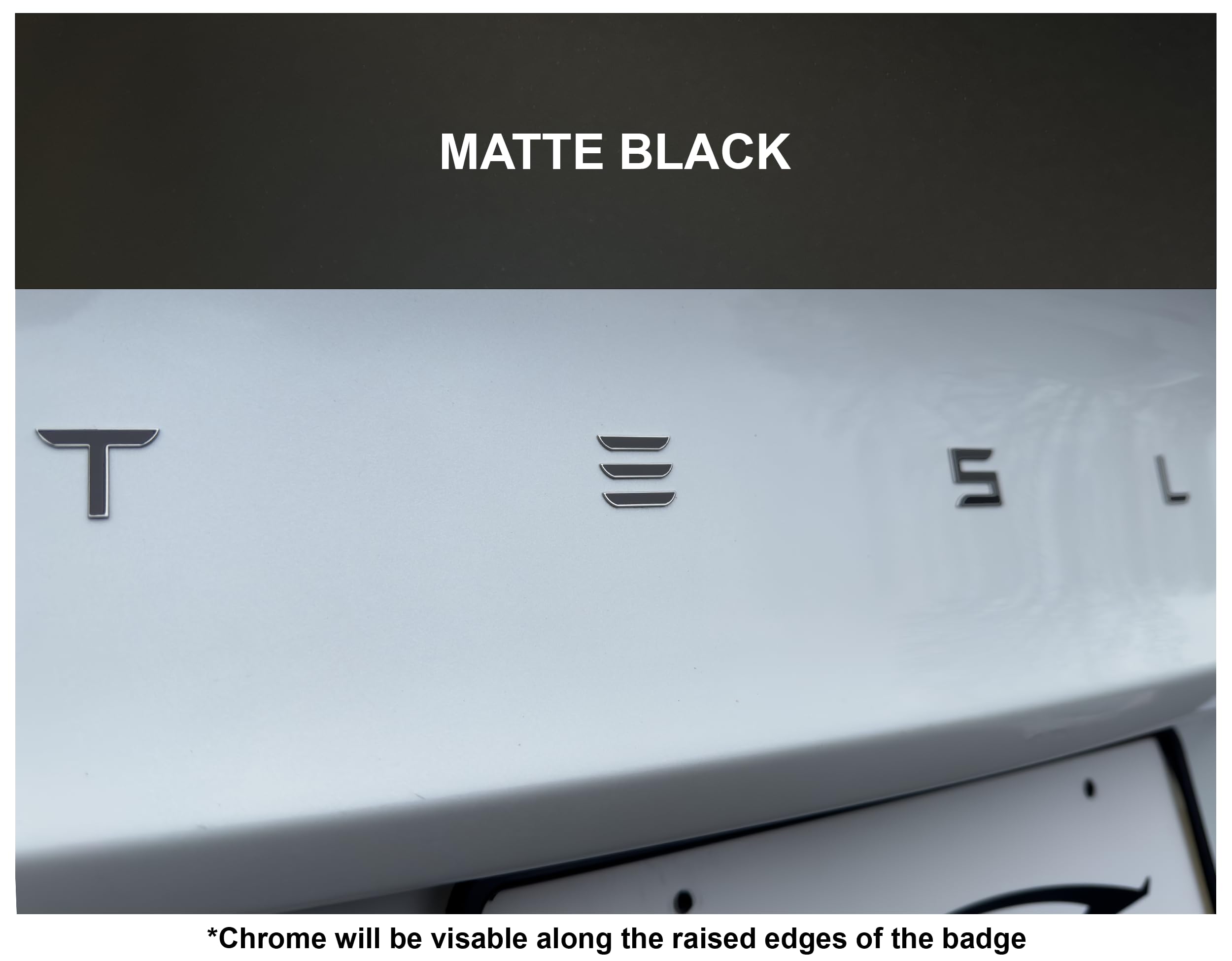 Custom Cut Graphics Vinyl Logo Wrap for Tesla Model 3 (2024+) - Matte Black, Standard Wrap, 2 pc-Set