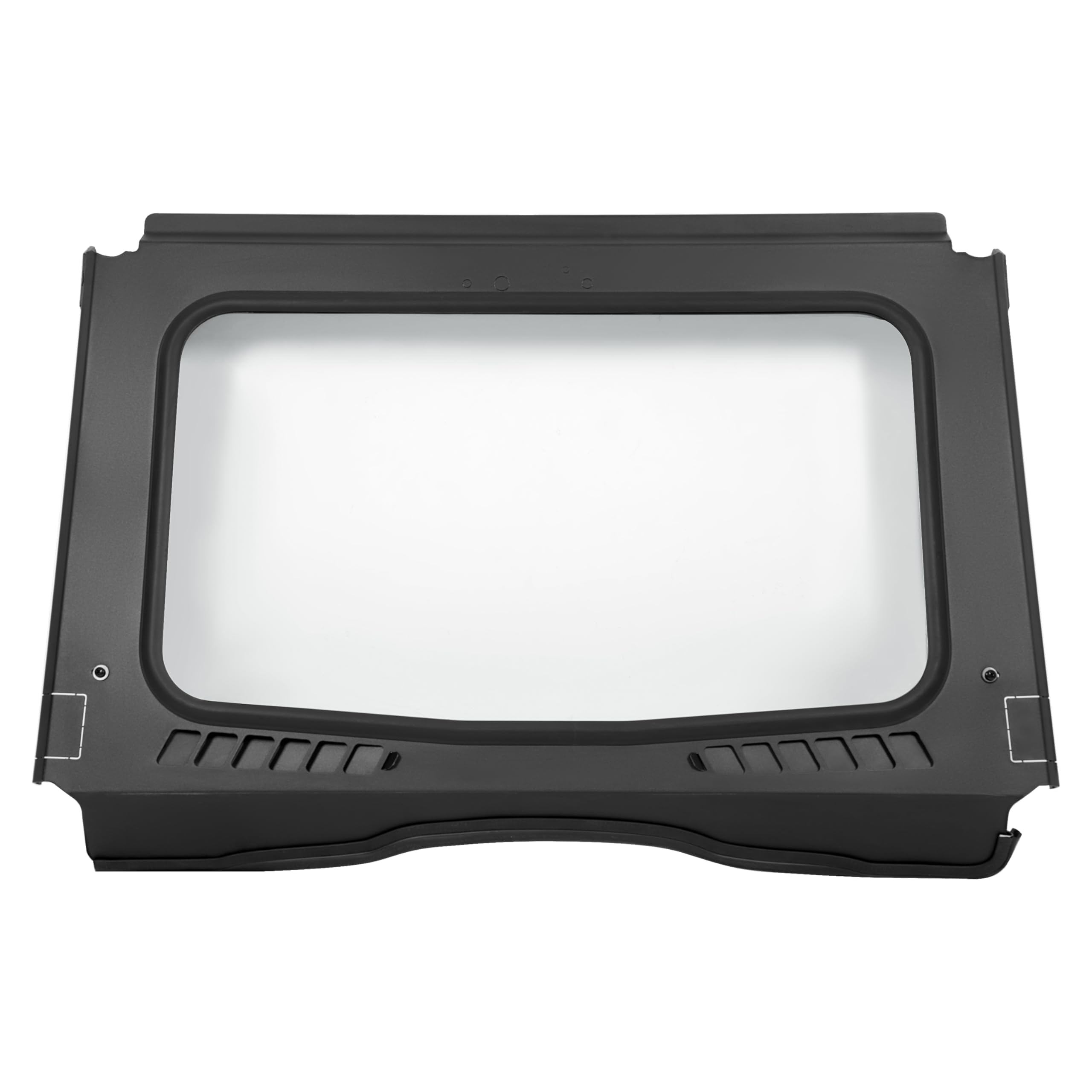 KUAFU Vented Front Glass Windshield for 2015-2025 Honda Pioneer 500/520, Steel Frame, Clear, Black+Clear, Model GO-3937
