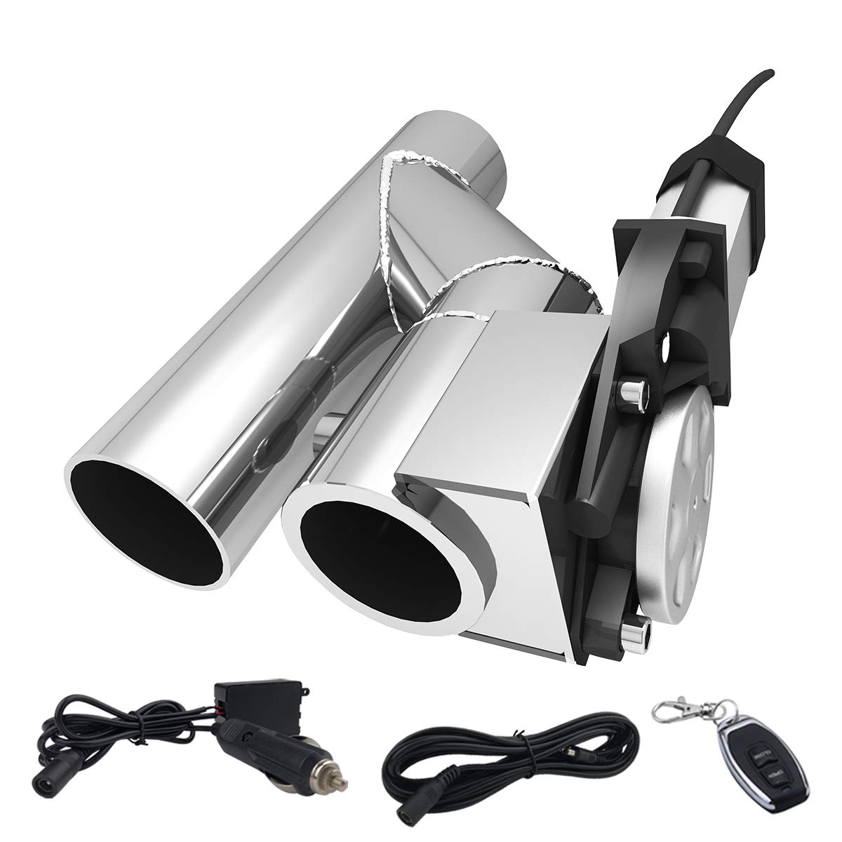Spelab Electric Alloy Steel Exhaust Cutout Valve 3.0 Inch 76Mm Catback Single Y Pipe With One Controller Remote Kit