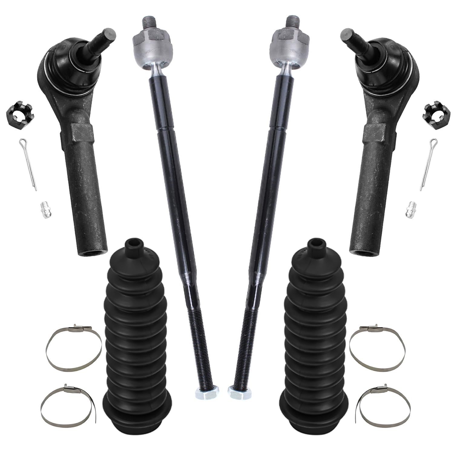 Detroit Axle - Front 6pc Tie Rods Kit for Volkswagen 2009-2011 Routan 2008-2010 Chrysler Town & Country Dodge Grand Caravan, 4 I