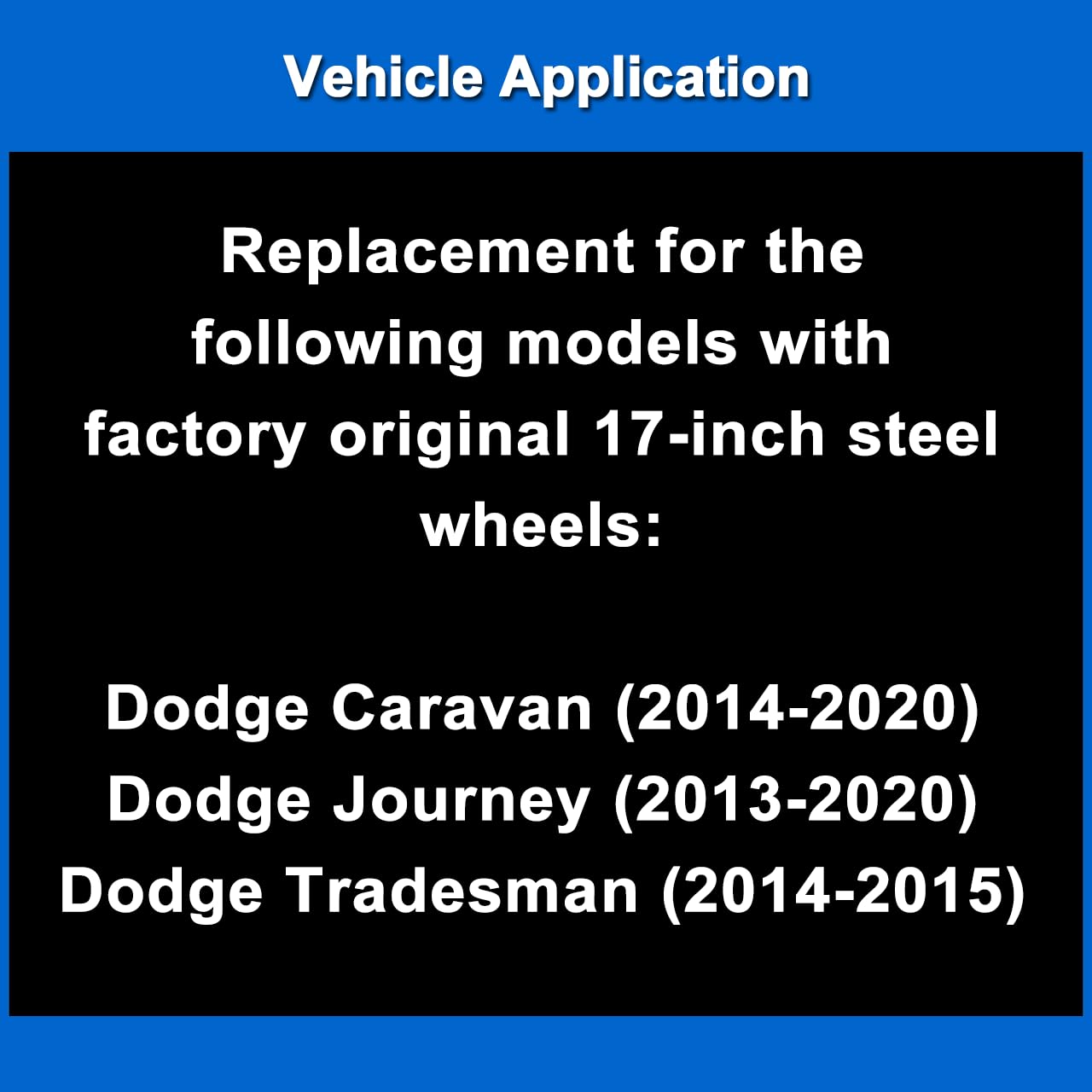 Premium Replica Hubcap | Fits Dodge Caravan, Journey 2013-2020 | Replacement 17-Inch Wheel Cover (1 Piece)