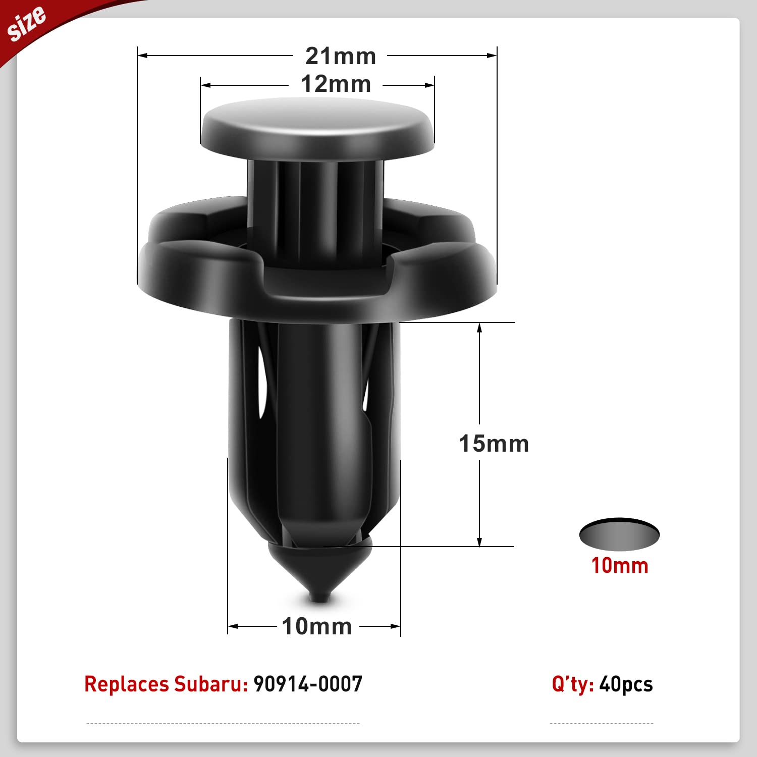 Nilight 100Pcs Car Retainer Clips 7Mm 8Mm 10Mm Nylon Push Type Retainer Clips,Bumper Fastener Rivet Clips For Subaru 90914-0007,