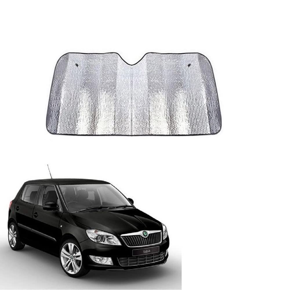 Car Windshield Silver Parking Foldable Sunshade for Heat Protection Useful on Front and Rear Windshield Glass Suitable for Skoda