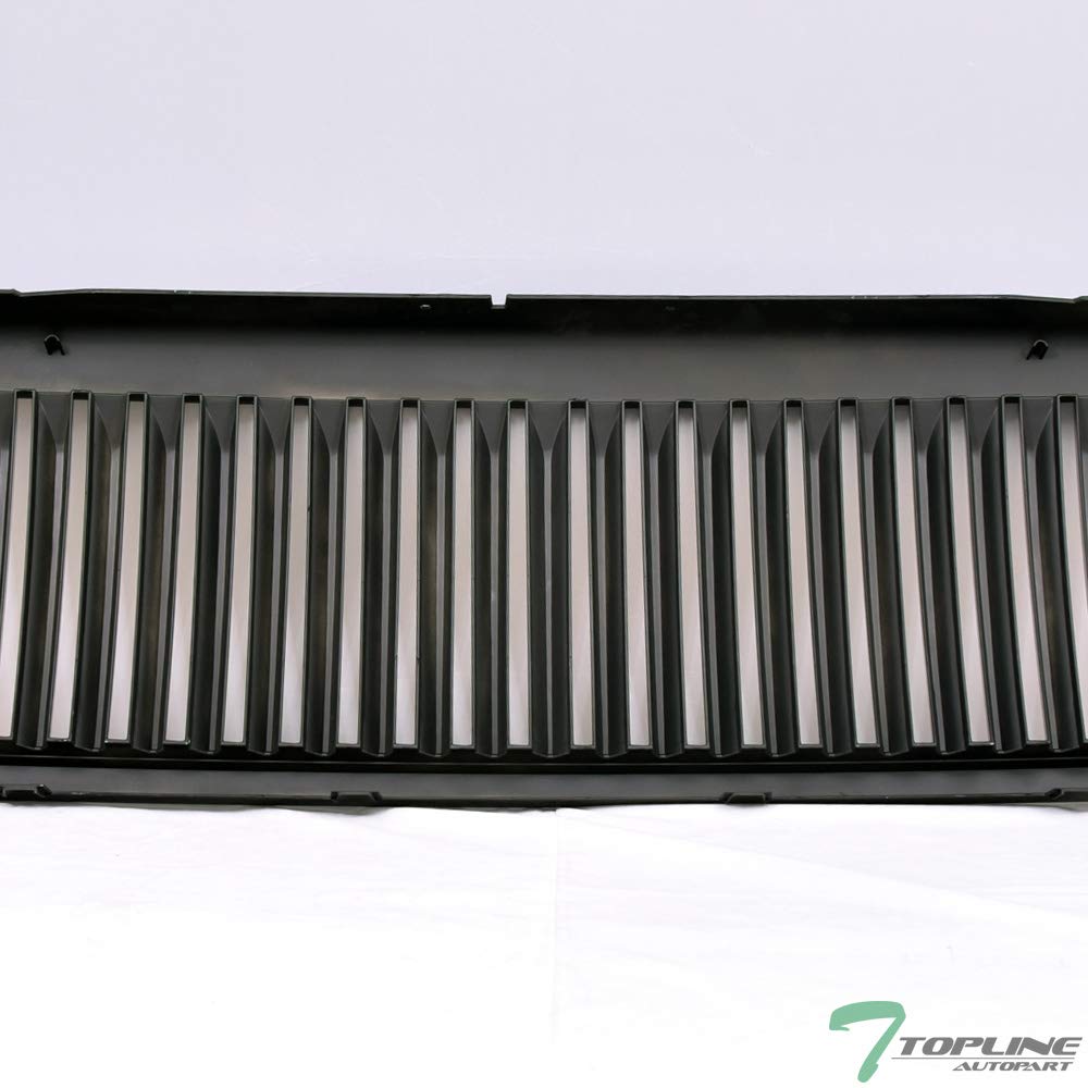 Glossy Black Vertical Front Hood Bumper Grill Grille Guard ABS Compatible With 99-04 Ford F250 F350 F450 F550 Superduty / 00-04