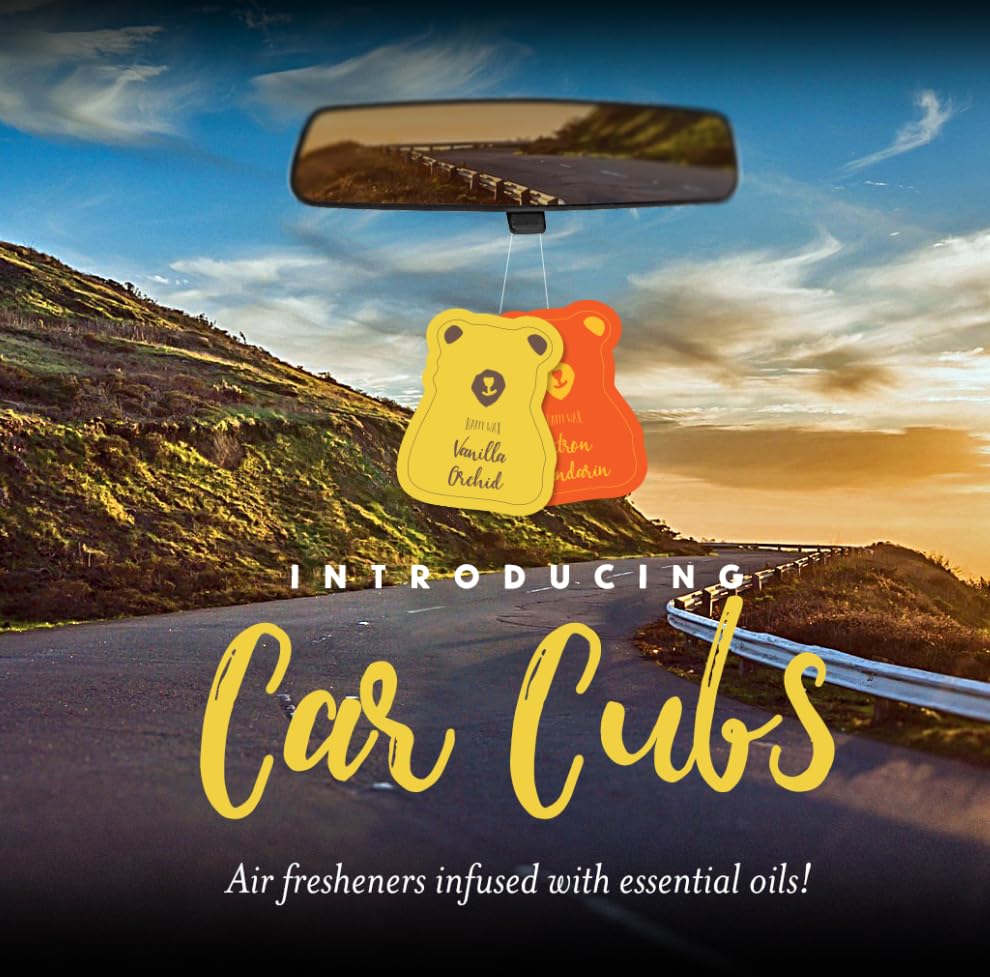 Happy Wax Hanging Car Air Freshener - Scented Car Freshener Infused W/Natural Essential Oils - Best Sellers 4-Pack (Calming Lave