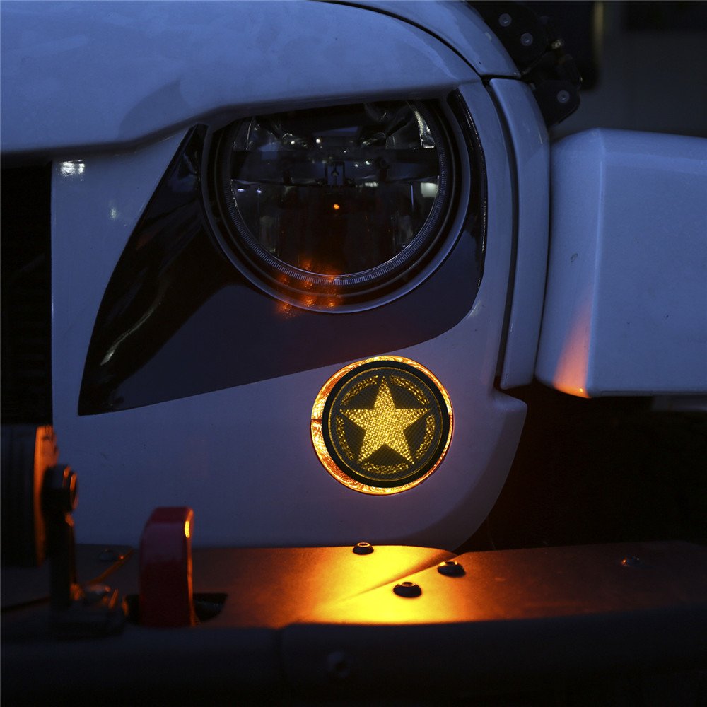 V8 God Turn Signal Star Lights Front Blinkers Led Parking Lights For Jeep Wrangler Jk & Unlimited 2007-2018