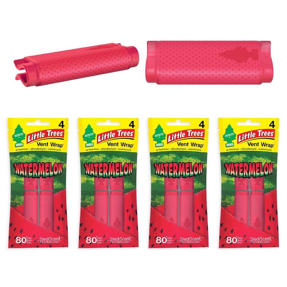 Little Trees Car Air Freshener. Vent Wrap Provides Long-Lasting Scent, Slip On Vent Blade. Watermelon, 16 Air Fresheners