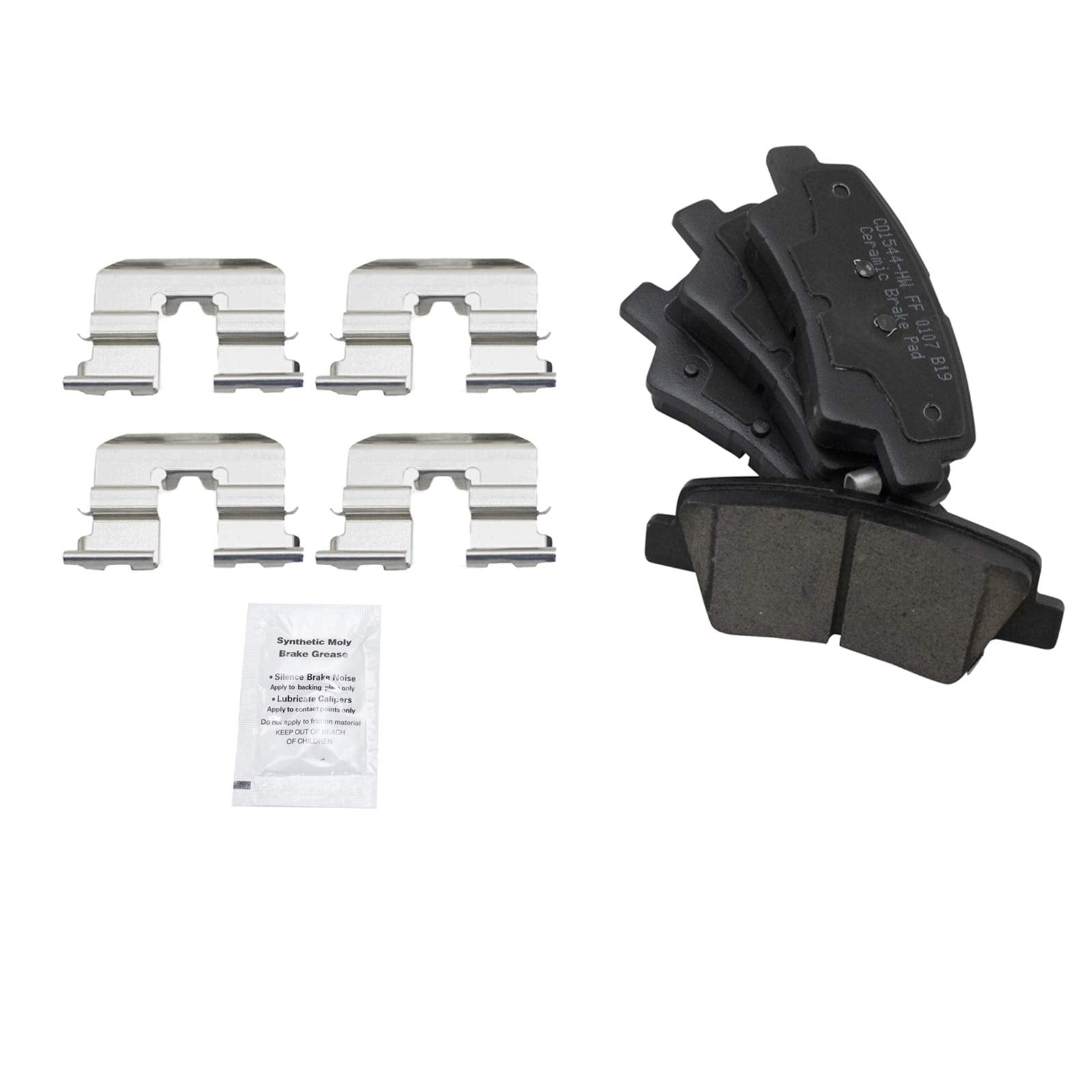Trq Front & Rear Premium Posi Ceramic Disc Brake Pad & Rotor Kit For Hyundai Accent Kio Rio
