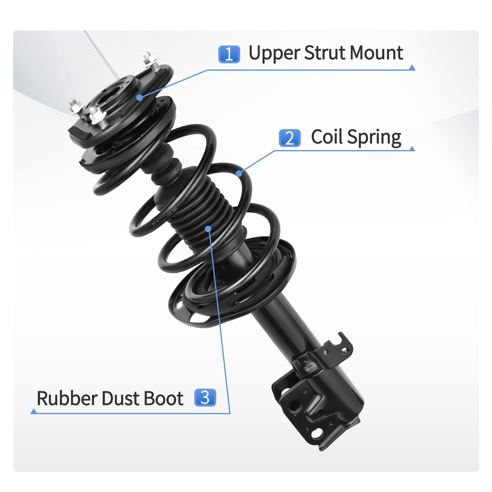 YITAMOTOR Front Complete Strut Quick Struts for 2014-2019 Corolla 1.8L FWD, Alloy Steel, Model MAYIM0008496MA
