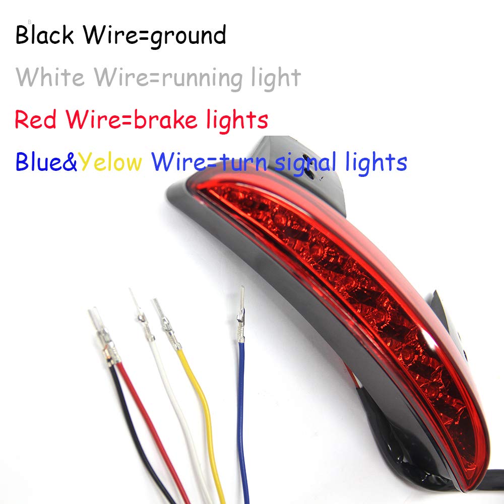 Motorcycle Chopped Rear Fender Edge LED Brake License Plate Tail Light Stop Running Light Turn Signal Lamp for Harley Sportster