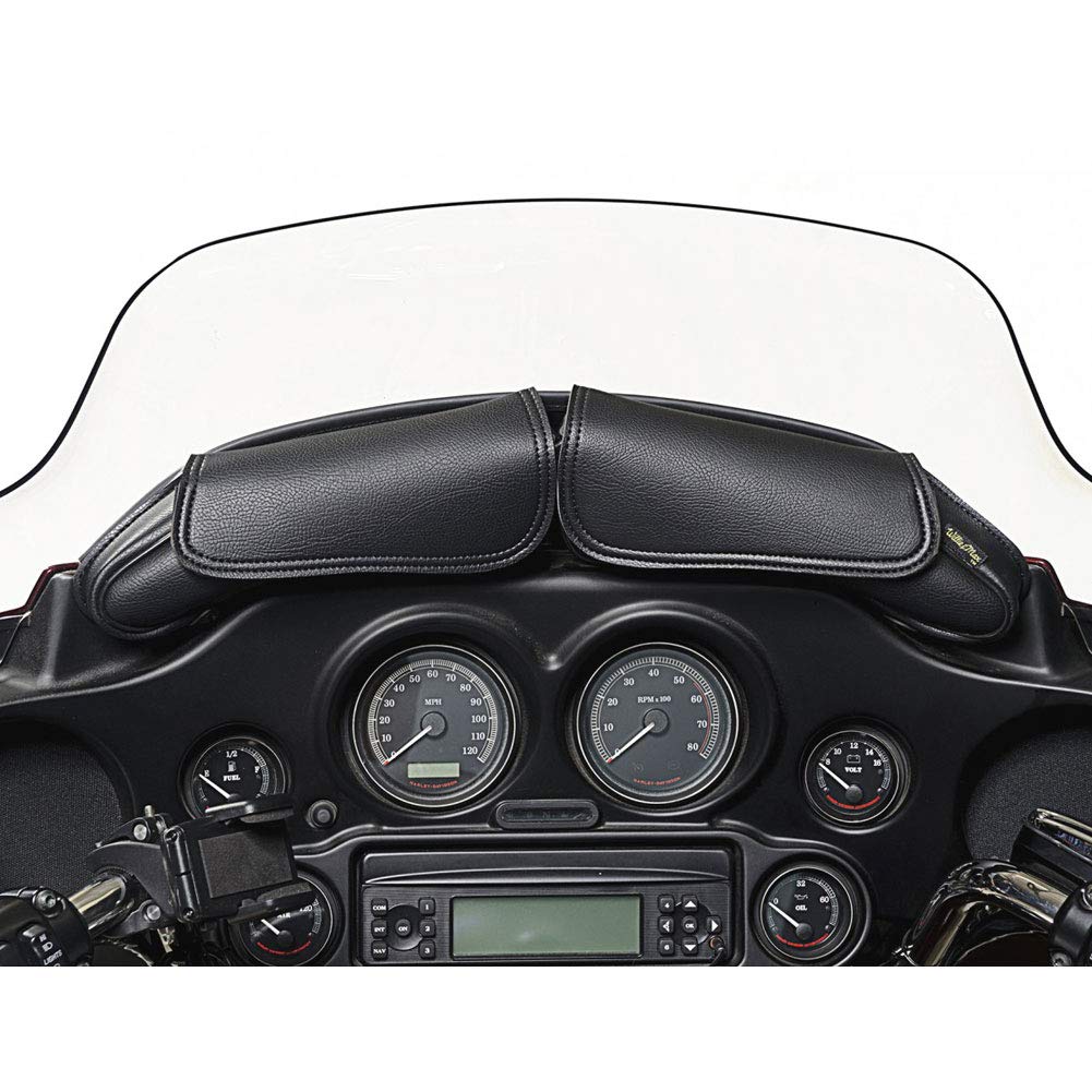 Dowco Willie & Max 04725 Two Pouch Synthetic Leather Motorcycle Windshield Bag: Black, 5 Liter Capacity, 8.3 x 4.7 x 4