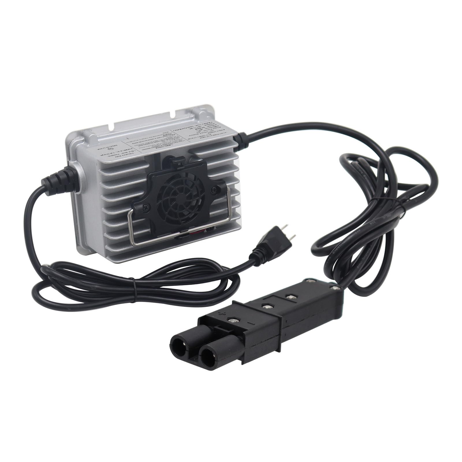 Abakoo 48V 6A Battery Charger for Yamaha Golf Cart G19 G22, 2 Pin Plug, Black, 48 Volt 6 Amp
