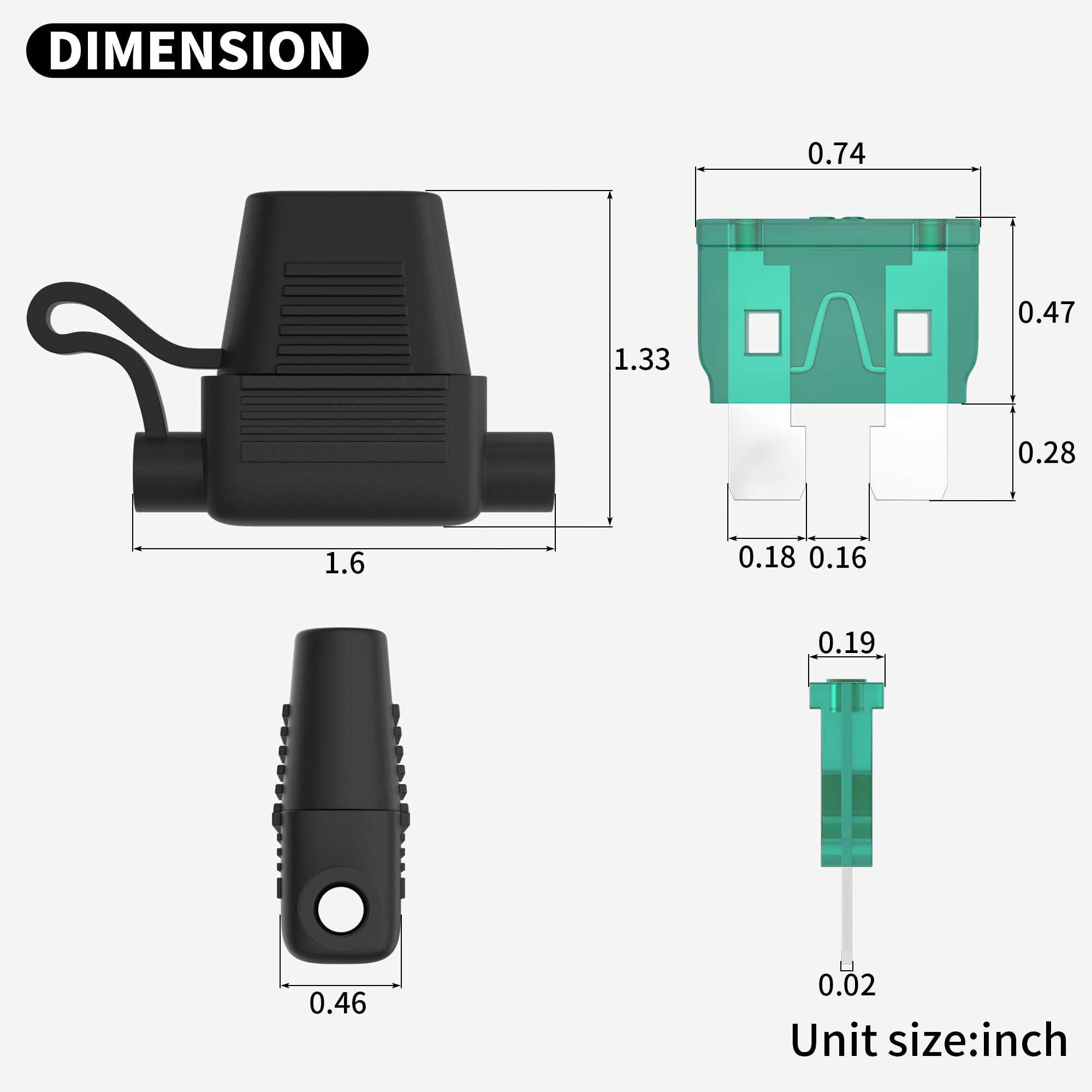 Daiertek 6 Pack 10 Awg Fuse Holder 12V For Atc/Ato Blade Fuse, Inline Fuse Holder 12V With 10 Gauge Wires With 30A 40A Fuse Wate