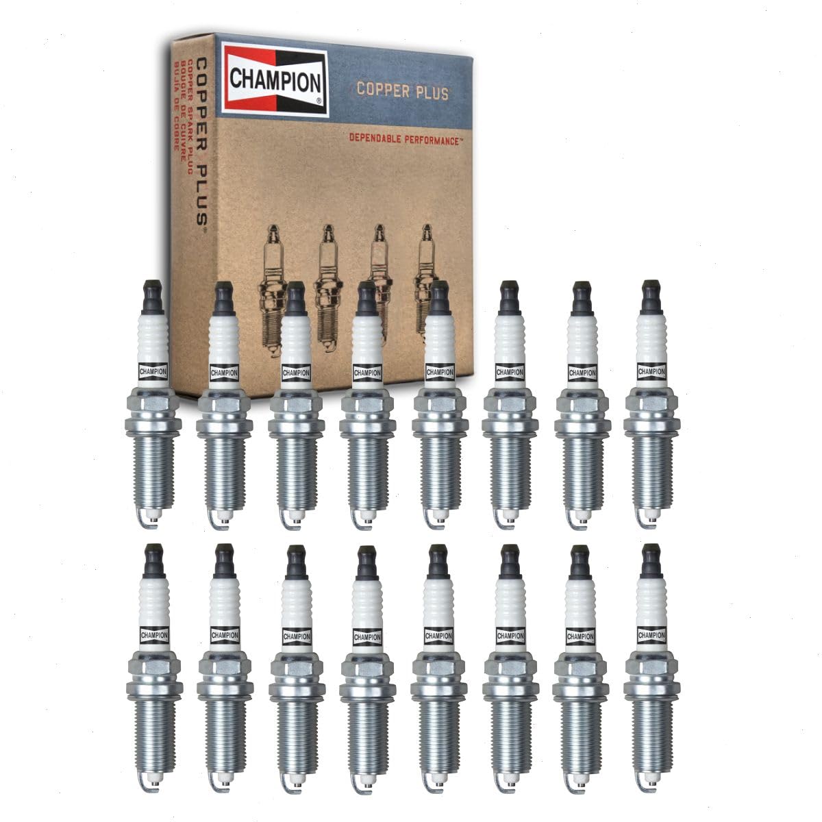 16 pc Champion Copper Plus Spark Plugs compatible with Dodge Ram 1500 5.7L V8 2009-2010