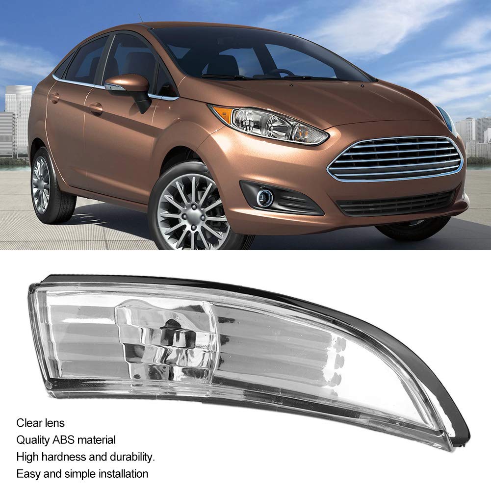 Aramox Door Wing Mirror Indicator Lens, Clear Rearview Backup Mirror Light Lens Cover Compatible With Fiesta Mk7/Mk7.5 2009-2017 (Right)