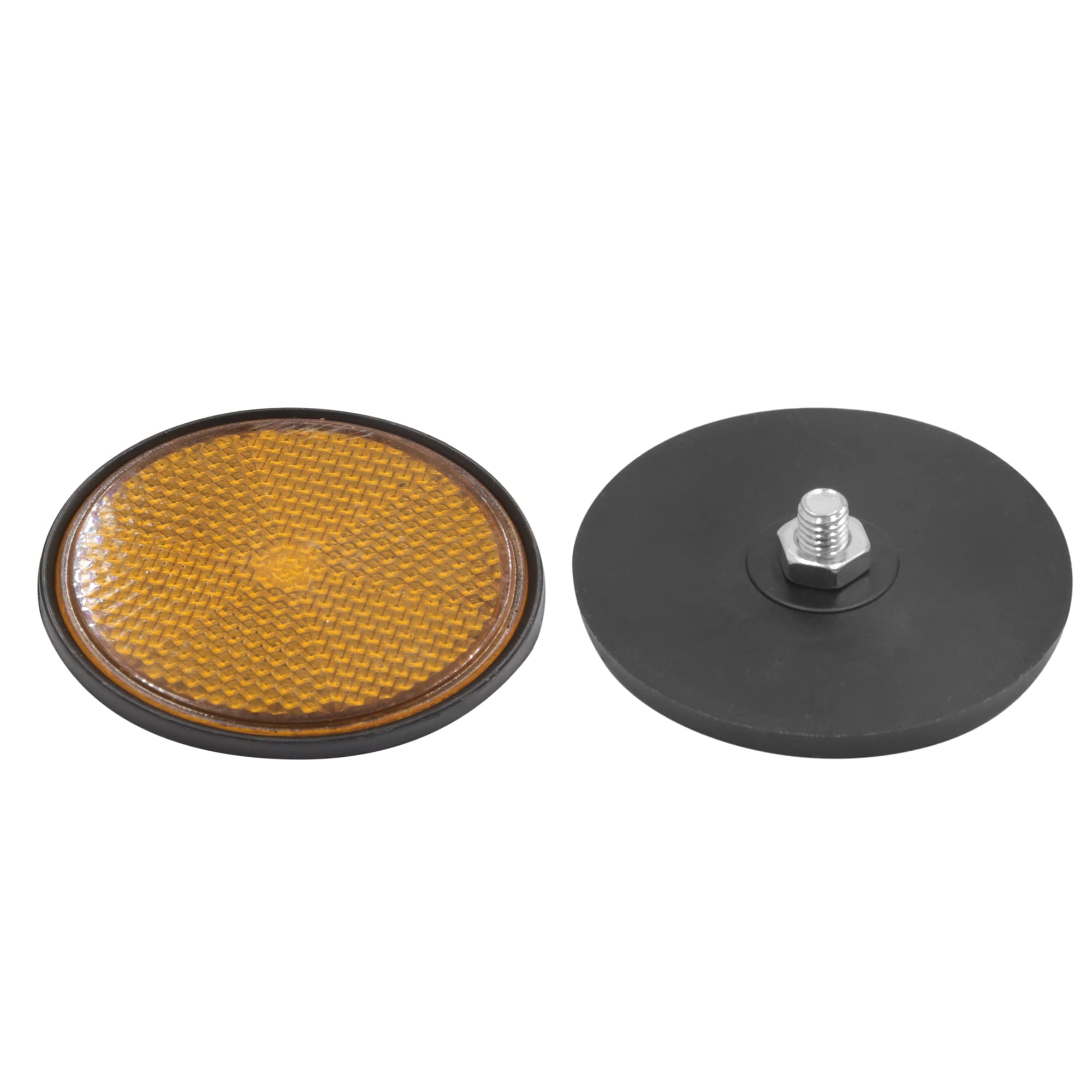 Uxcell A17052200Ux1271 2Pcs 2.2 Inch Dia Motorcycle Scooter Atv Round Reflective Reflectors Orange Black 2 Pack