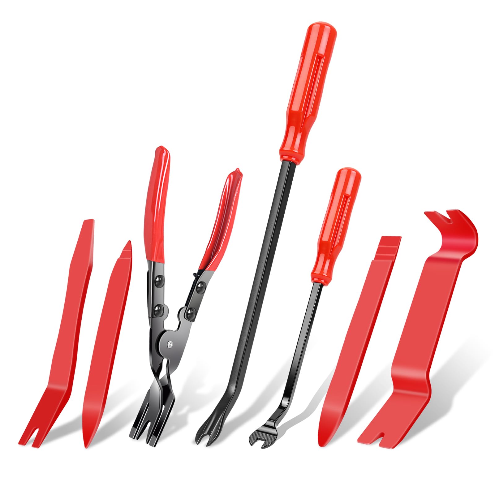 7 Pcs Auto Trim Removal Tool Kit - Plastic Trim Removal Pry Tool with Panel Clip Removal Pliers, Trim Removal Tools for Car Body