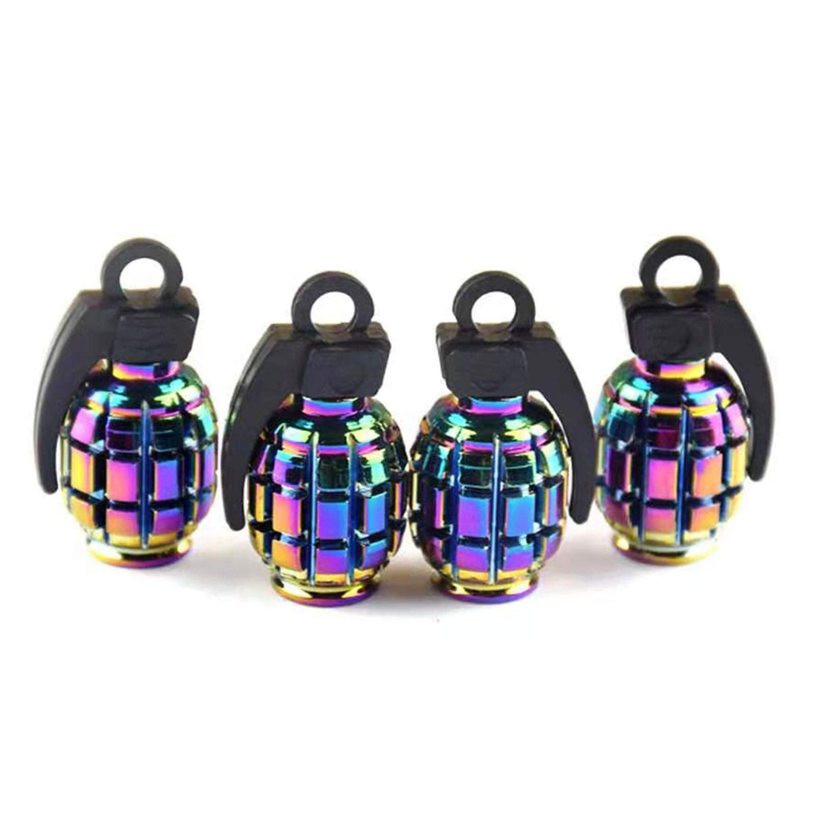 Accretion Aluminum Valve Stem Caps For Car, Motorbike, Trucks, Bike And Bicycle,Colorful,4 Pack