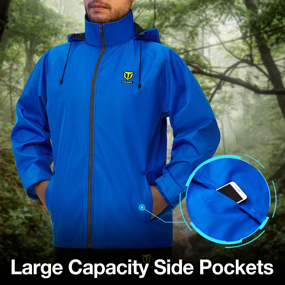 Tidewe Rain Suit, Waterproof Breathable Lightweight Rainwear (Blue Size Xl)