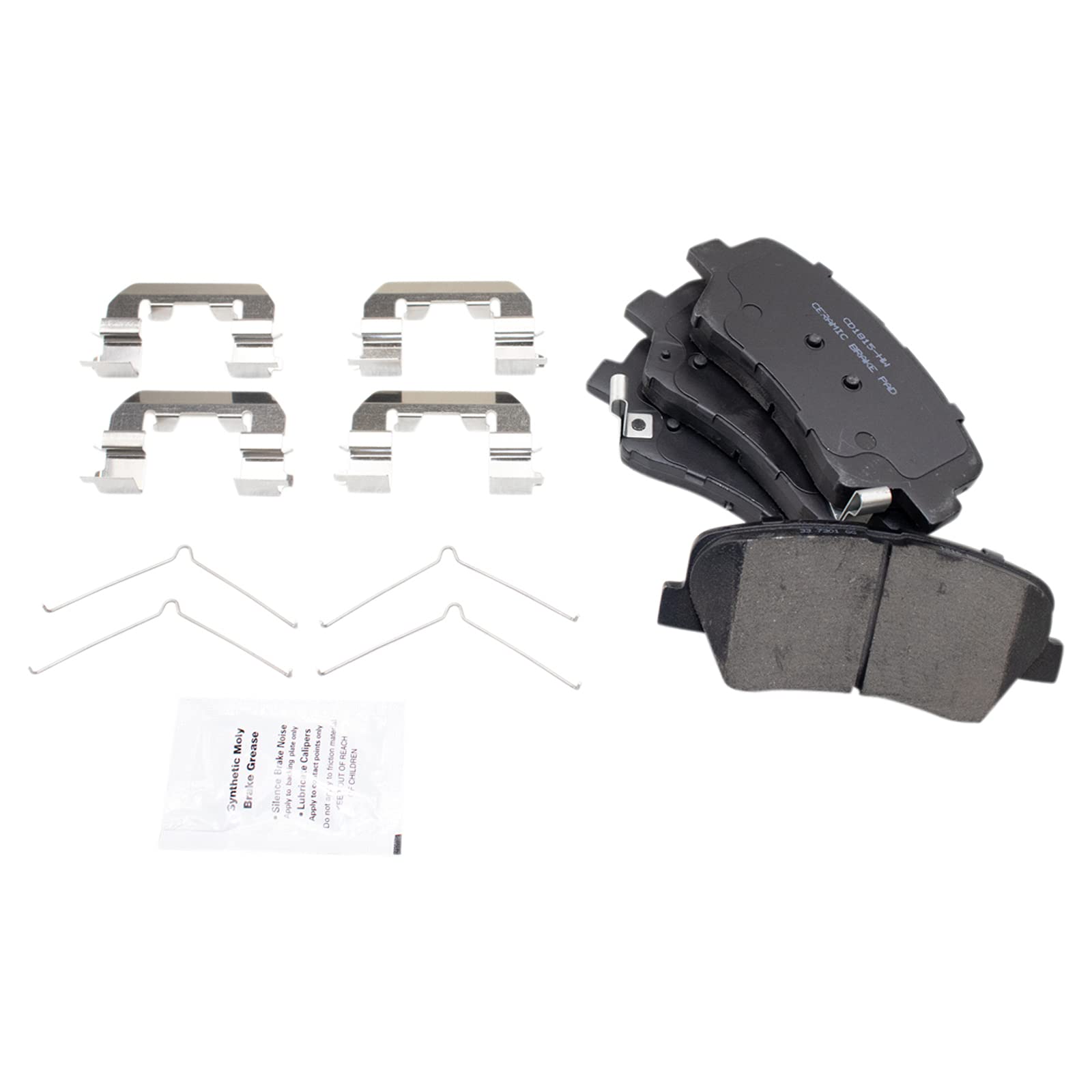 TRQ Front Brake Pads Ceramic Compatible with 2015-2017 Hyundai Azera 2017-2018 Santa Fe Sport 2015-2020 Kia Sorento