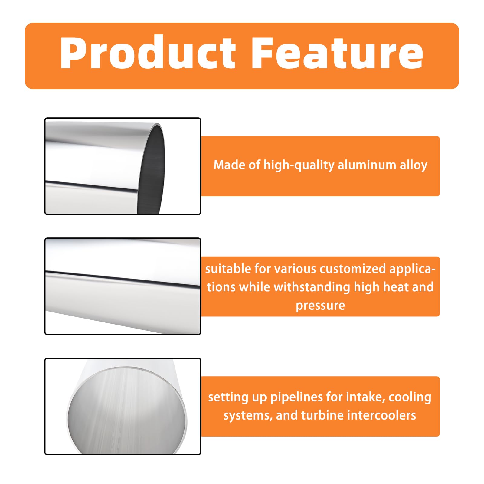 Gasher 1Pcs Aluminum Alloy Tube 1.25''Od Length 12   (300Mm) Intercooler Pipe For Intake And Cooling Systems