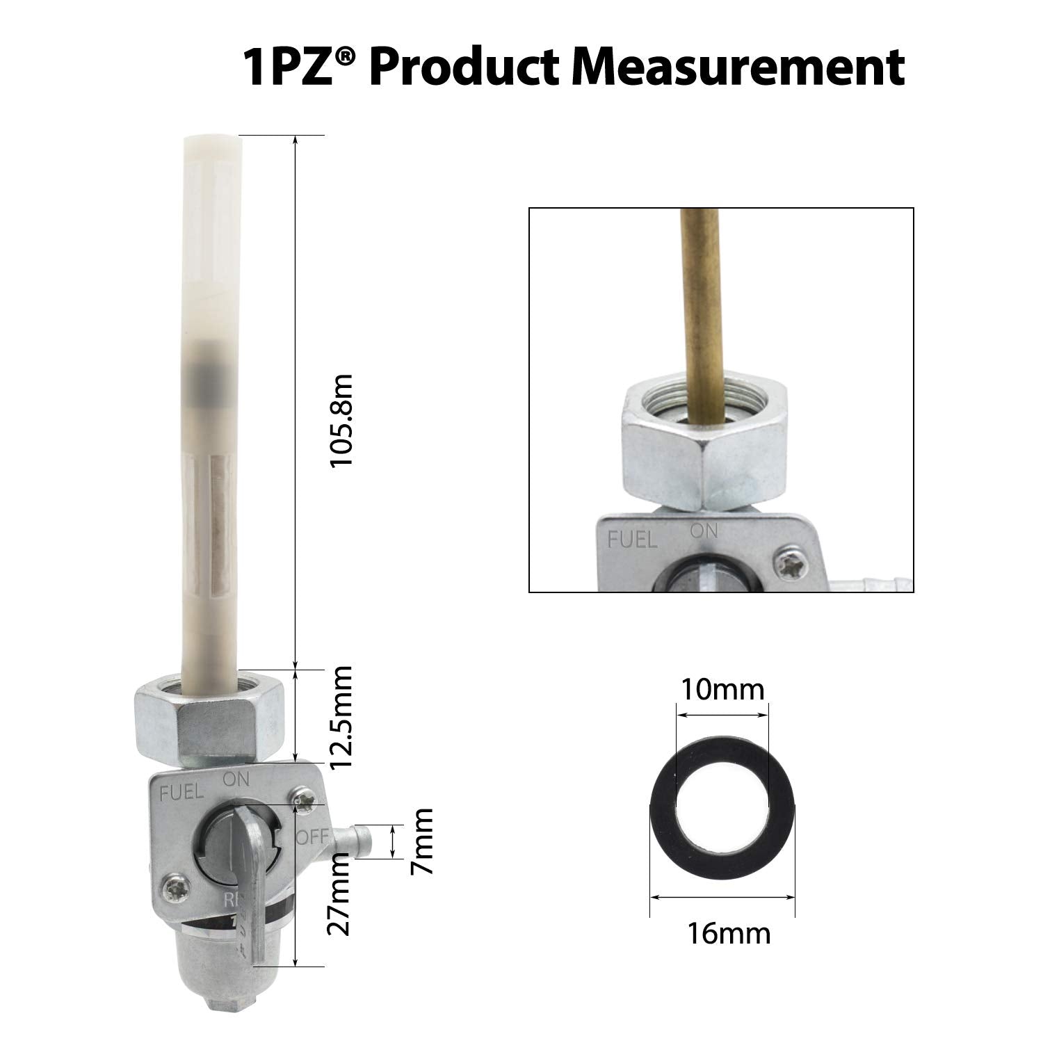 1Pz Hx3-P02 Fuel Valve Petcock Switch Shut Off Replacement For Honda Trx 300 Trx300Fw Fourtrax 1988 1989 1990 1991 1992 1993 199