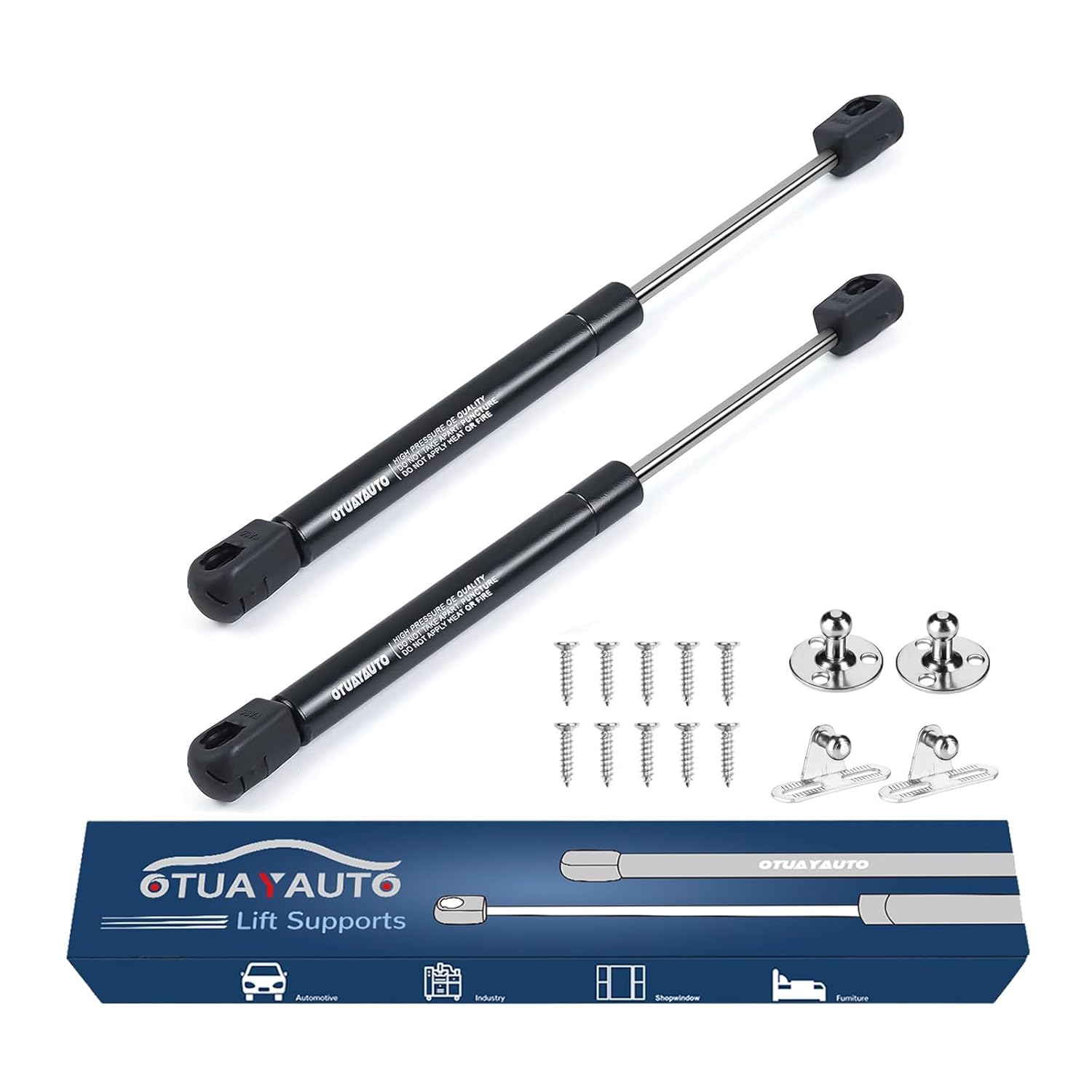 Otuayauto 10 Inch Gas Struts - 245N/55Lbs Universal Lift Support - Gas Shocks For Tool Box Shock, Truck Cap Strut, Hydraulic Door Hinge, Cabinet Gas Strut, Rv Door Strut