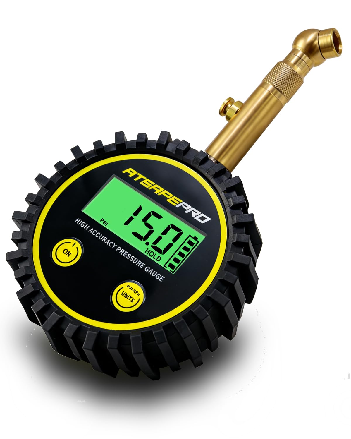 Digital Tire Pressure Gauge for Low Pressure Tires - 0-15 PSI 0.5% Accuracy, Backlit LCD with 4 Units & Battery Indicator, 360 S
