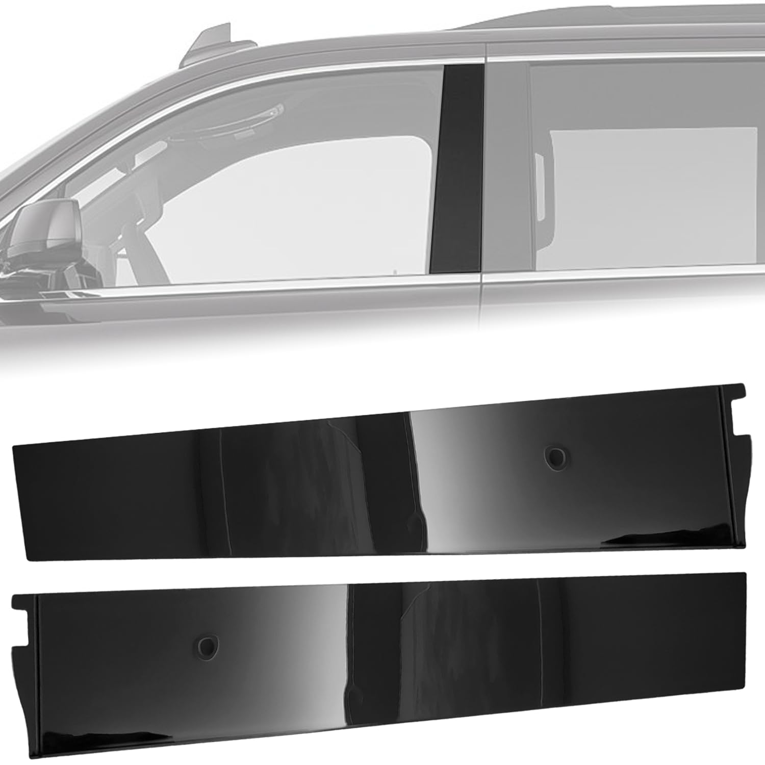 DIMEANI Door Pillar Trim Molding Window Trim Cover fit for Cadillac Escalade ESV Chevrolet Suburban 3500HD Chevy Tahoe GMC Yukon
