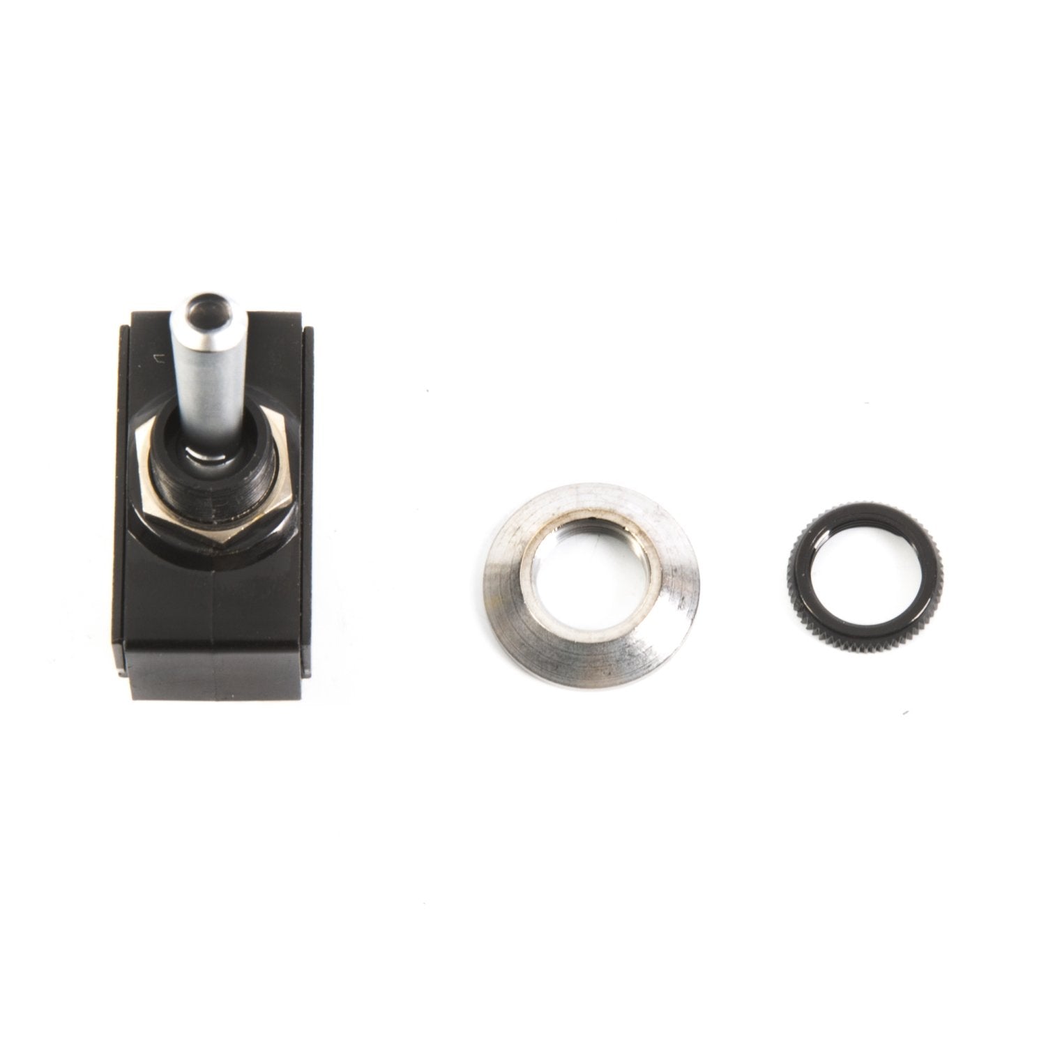 Sierra International Tg23000 Satin Chrome Tip On-Off Spst Toggle Switch With Matching Retaining Ring, White/Red